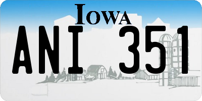 IA license plate ANI351