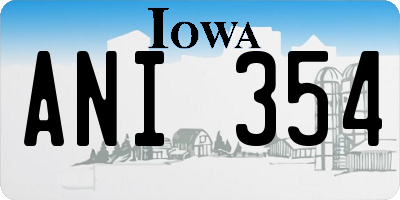 IA license plate ANI354