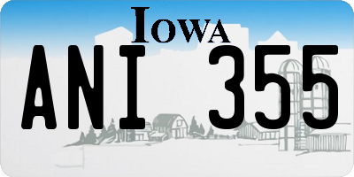 IA license plate ANI355