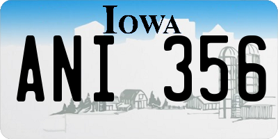IA license plate ANI356