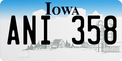 IA license plate ANI358