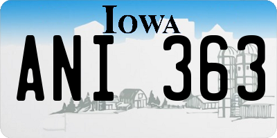 IA license plate ANI363