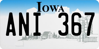 IA license plate ANI367