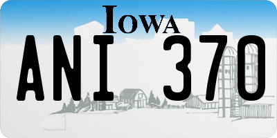 IA license plate ANI370