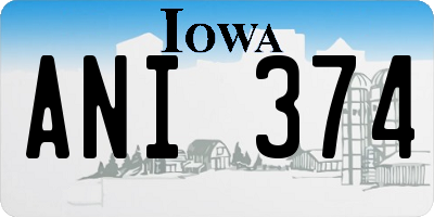 IA license plate ANI374