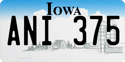 IA license plate ANI375