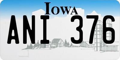 IA license plate ANI376