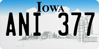 IA license plate ANI377