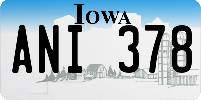 IA license plate ANI378