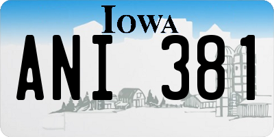 IA license plate ANI381
