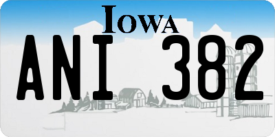 IA license plate ANI382