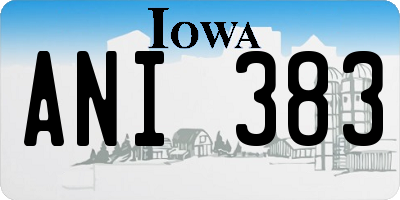 IA license plate ANI383
