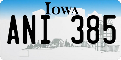 IA license plate ANI385