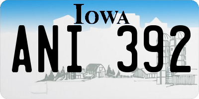 IA license plate ANI392