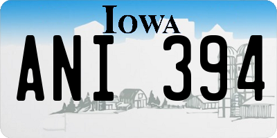 IA license plate ANI394