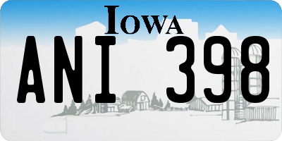 IA license plate ANI398