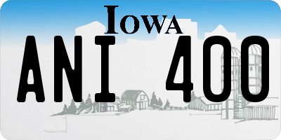 IA license plate ANI400