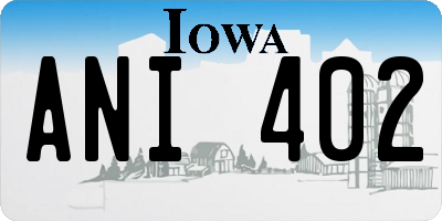 IA license plate ANI402