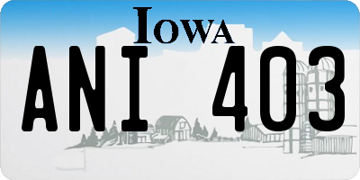 IA license plate ANI403