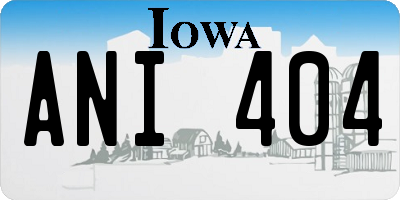 IA license plate ANI404
