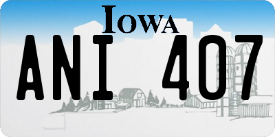IA license plate ANI407