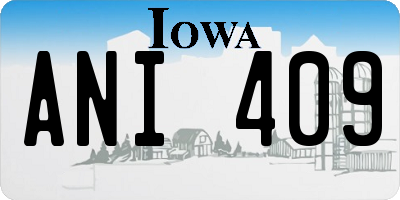 IA license plate ANI409