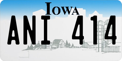 IA license plate ANI414