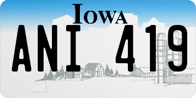 IA license plate ANI419