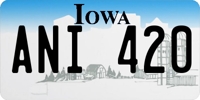 IA license plate ANI420