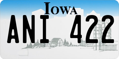 IA license plate ANI422