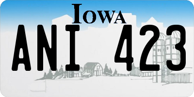 IA license plate ANI423