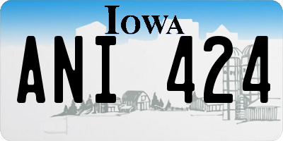 IA license plate ANI424