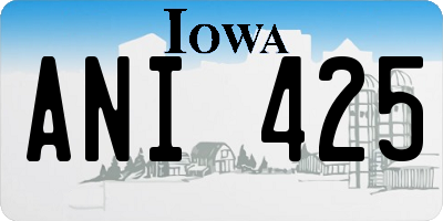 IA license plate ANI425