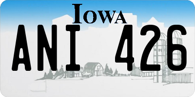 IA license plate ANI426