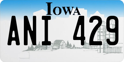 IA license plate ANI429