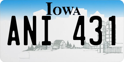 IA license plate ANI431