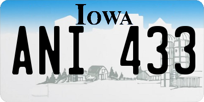 IA license plate ANI433