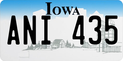 IA license plate ANI435