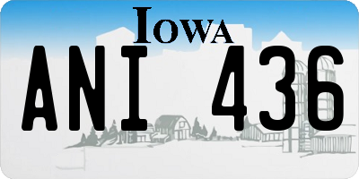 IA license plate ANI436