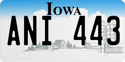 IA license plate ANI443