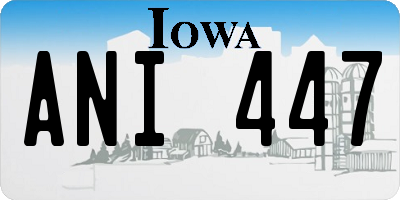 IA license plate ANI447