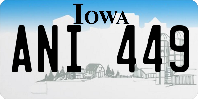 IA license plate ANI449