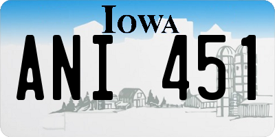 IA license plate ANI451