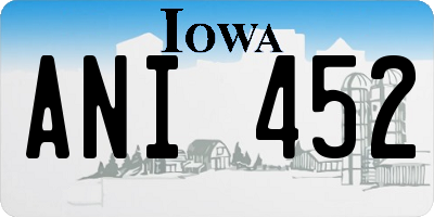 IA license plate ANI452
