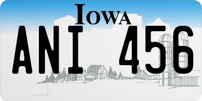 IA license plate ANI456