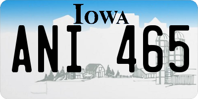 IA license plate ANI465