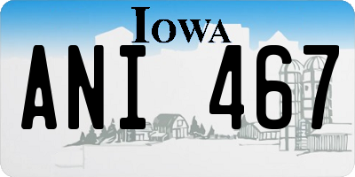 IA license plate ANI467