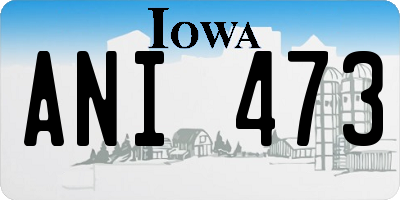 IA license plate ANI473