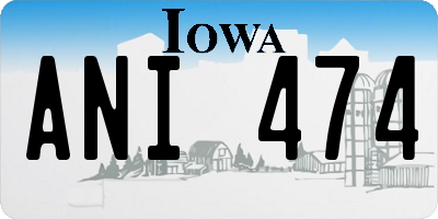 IA license plate ANI474