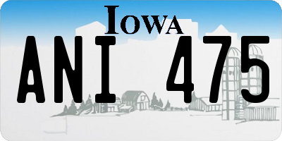 IA license plate ANI475